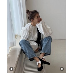 샤넬 리본플랫슈즈